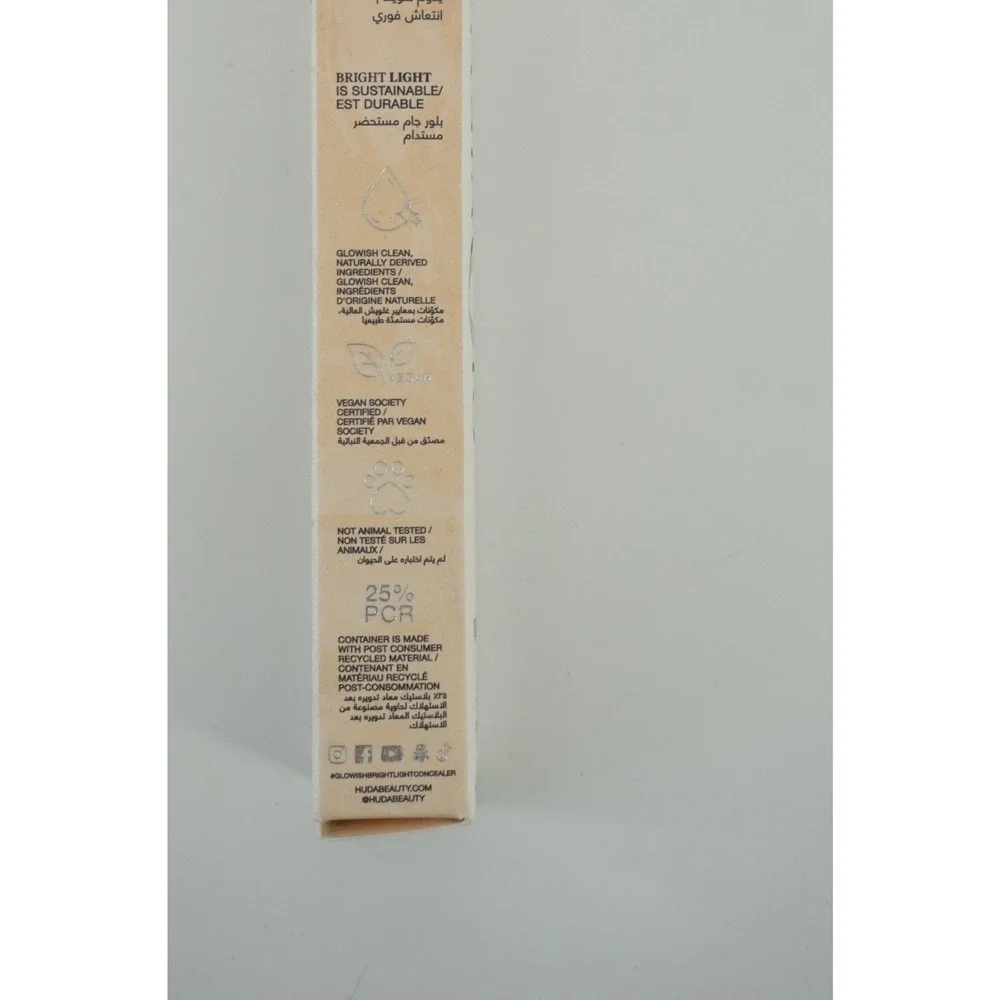 GloWish Huda Beauty Bright Light Sheer Concealer 10 Deep Tan 10.5ml NEW